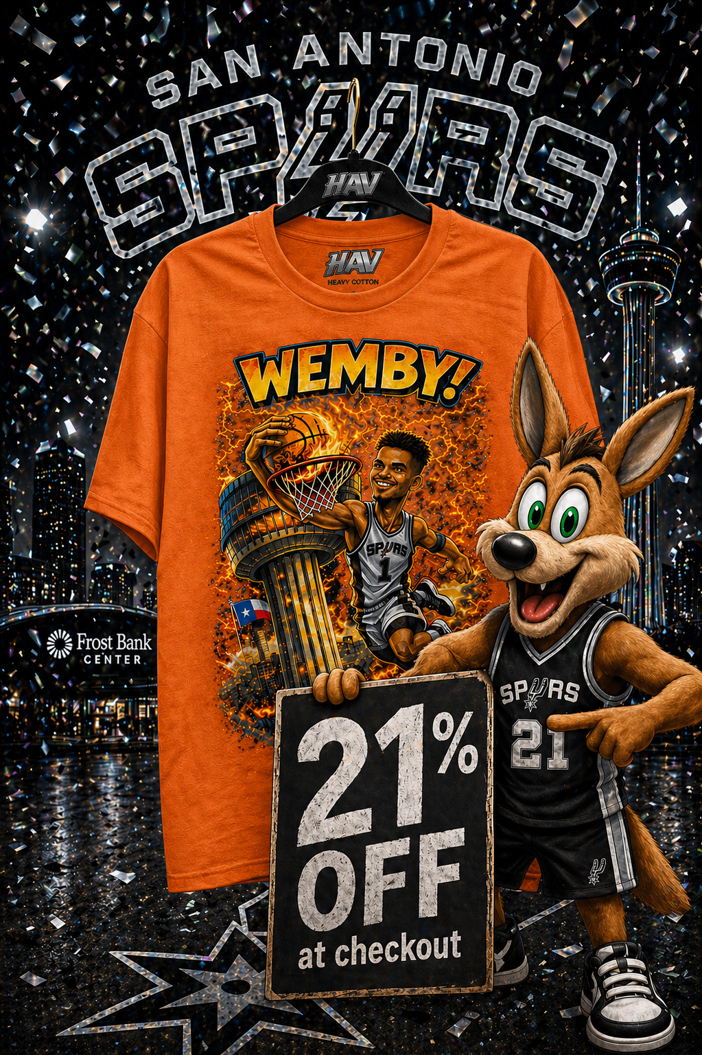 WEMBY Spurs shirt San Antonio basketball fan tee