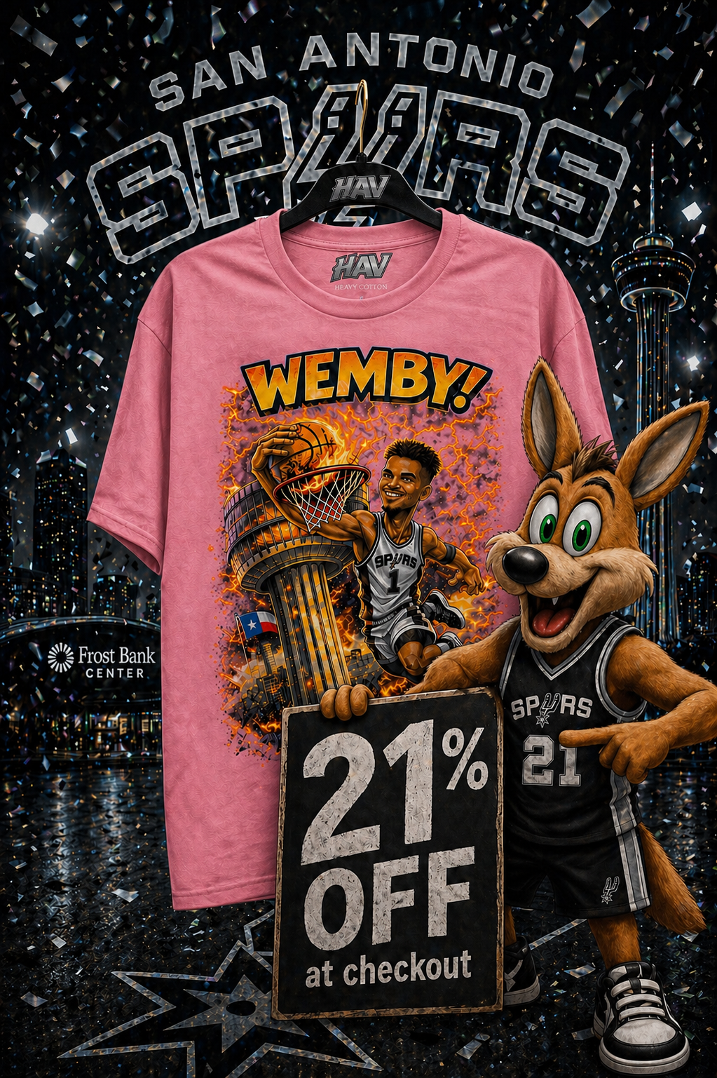 Victor Wembanyama 2026 playoffs Spurs t shirt graphic design