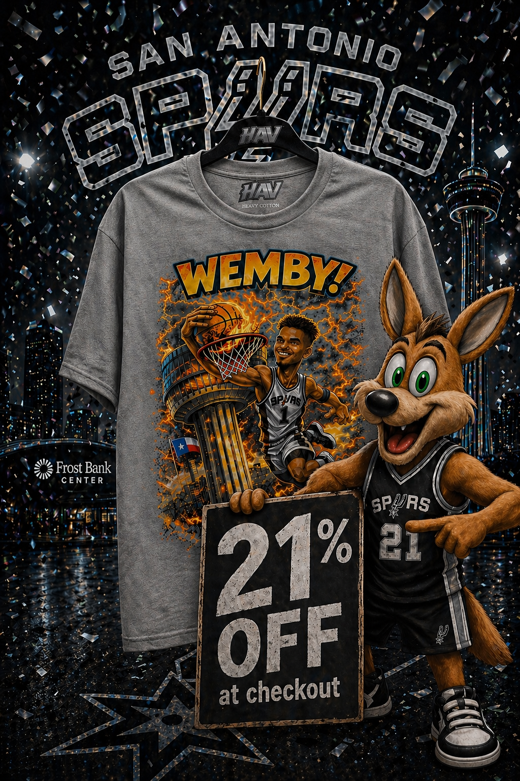 Victor Wembanyama Spurs graphic tee basketball dunk shirt